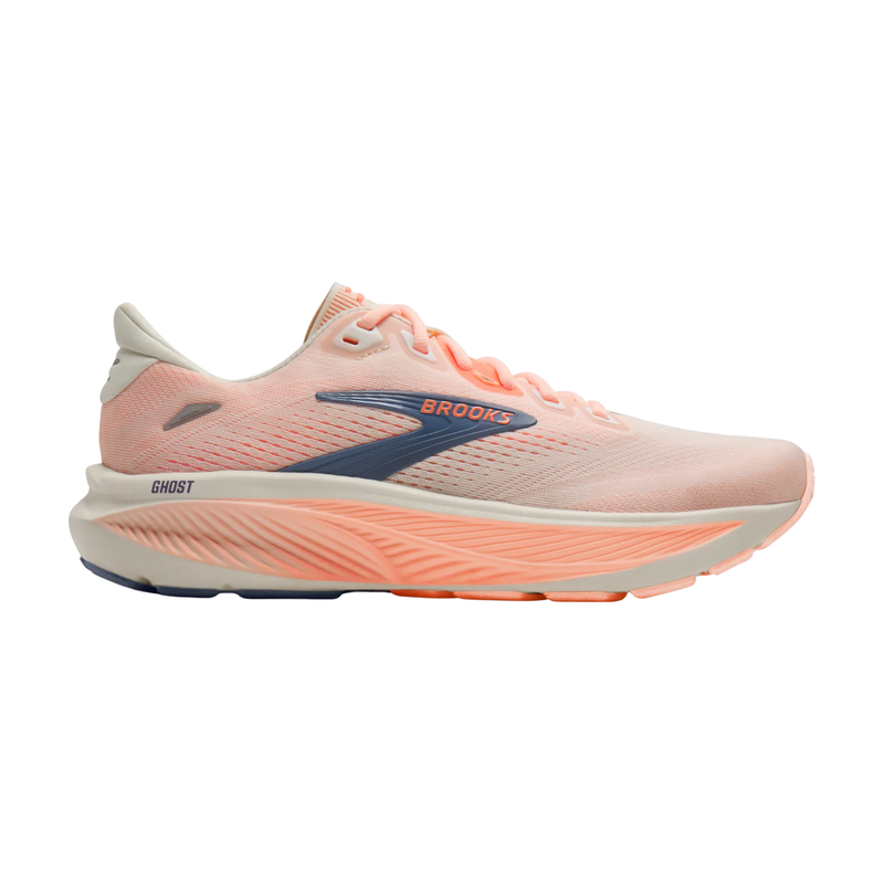 Brooks Women's Ghost 18 Running Shoes - Star White/Cyber Peach/Grey