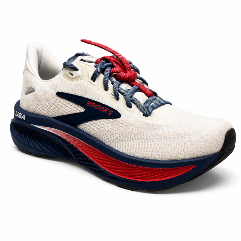 Brooks Women's Ghost 18 Running Shoes - Coconut/Red/Blue