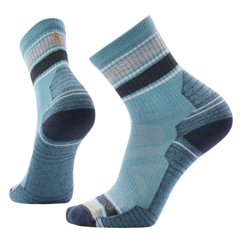 Smartwool Men's Hike Light Cushion Striped Mid Crew Socks - Dusty Teal