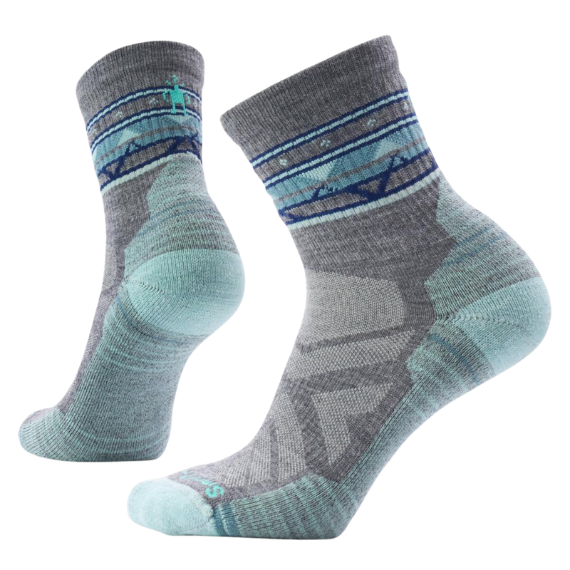 Smartwool Women's Hike Light Cushion Zig Zag Valley Mid Crew Socks - Medium Gray