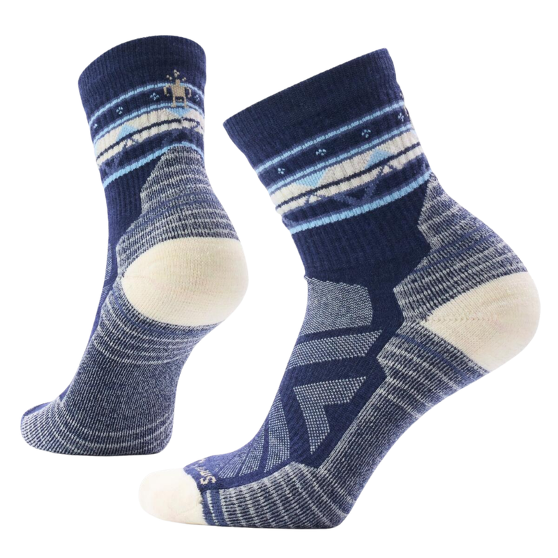 Smartwool Women's Hike Light Cushion Zig Zag Valley Mid Crew Socks - Deep Navy