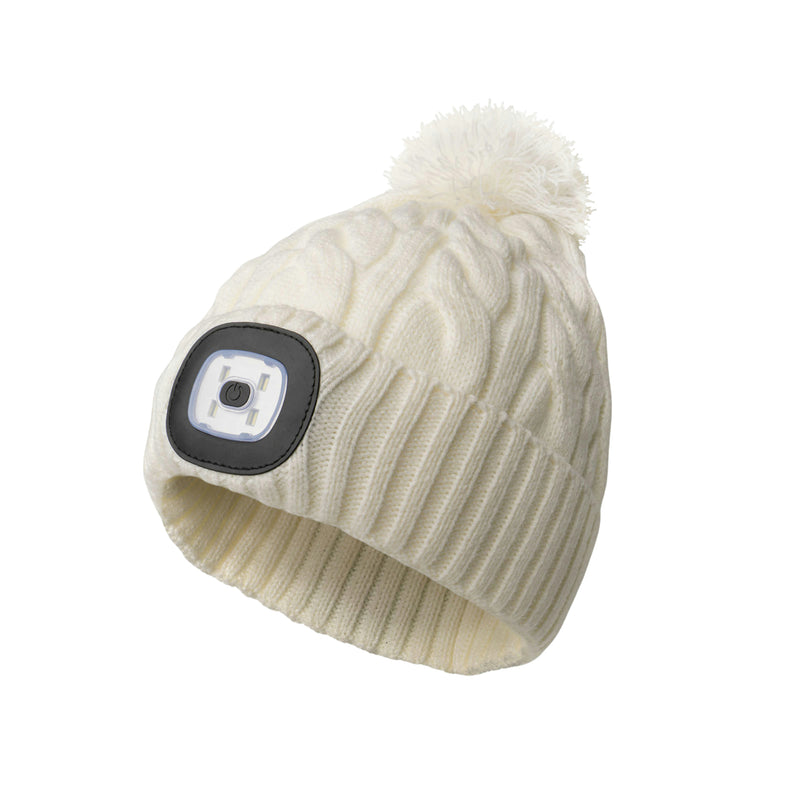 Night Scope Pom Beanie - White