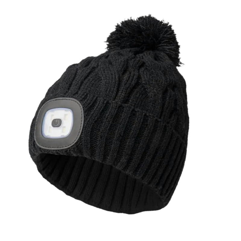 Night Scope Pom Beanie - Black