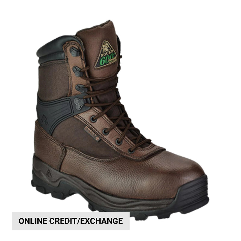 Rocky Men's 8 Inch Insulated Waterproof Steel Toe Work Boots - Brown