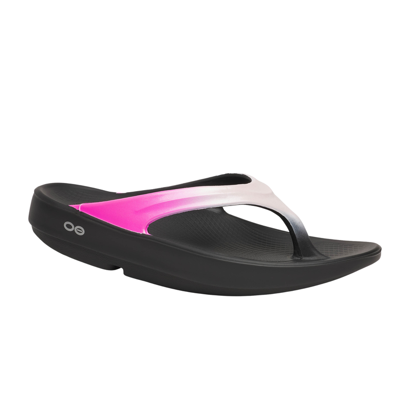 OOfos OOlala Luxe Thong Sandal - Frosted Fuchsia