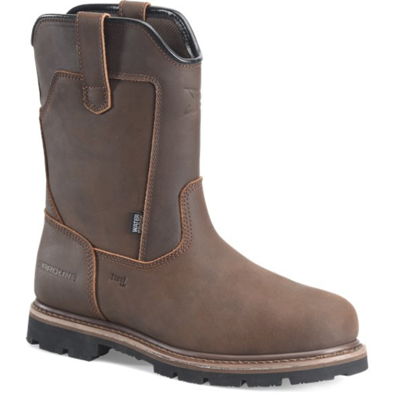 Carolina Footwear Men's Gruntz 10" Steel Toe Wellington Slip-on Brown