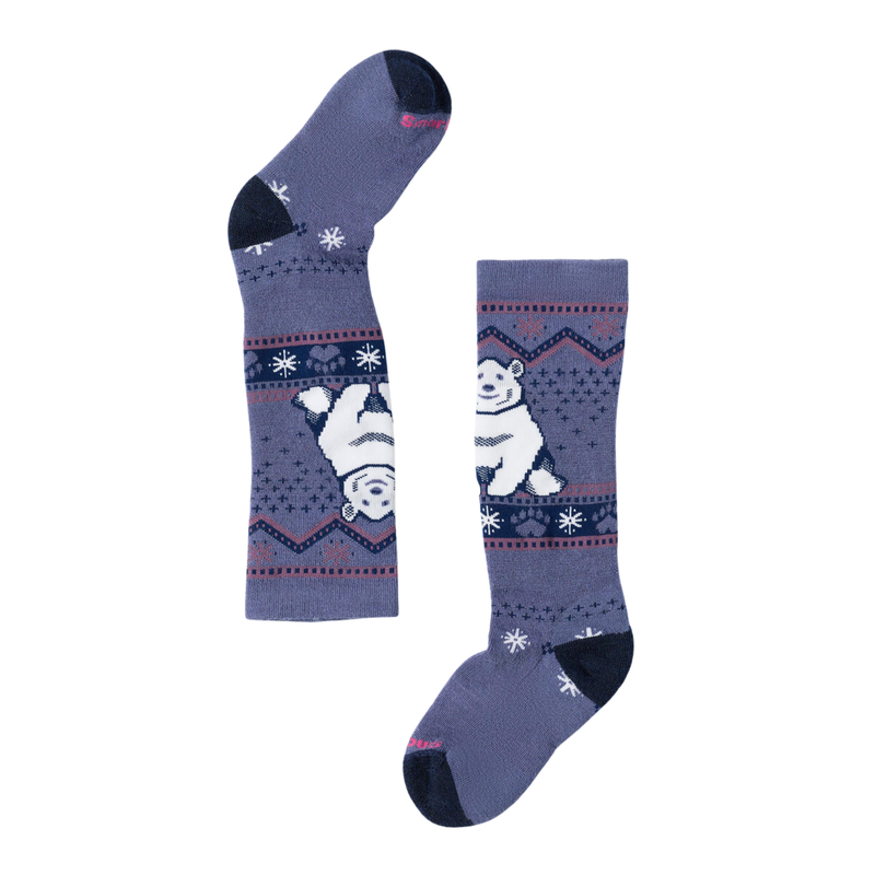 Smartwool Kids' Wintersport Full Cushion Polar Bear OTC Socks - Nightfall Blue