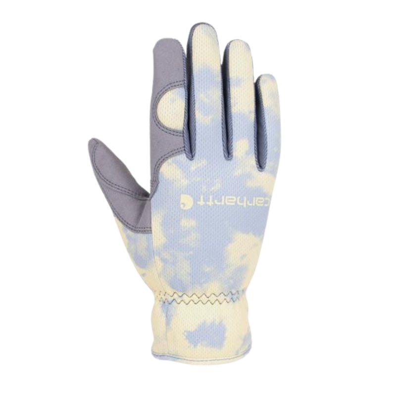 Carhartt Women's High Dexterity Open Cuff Gloves - Blue Auro Camo/Grey