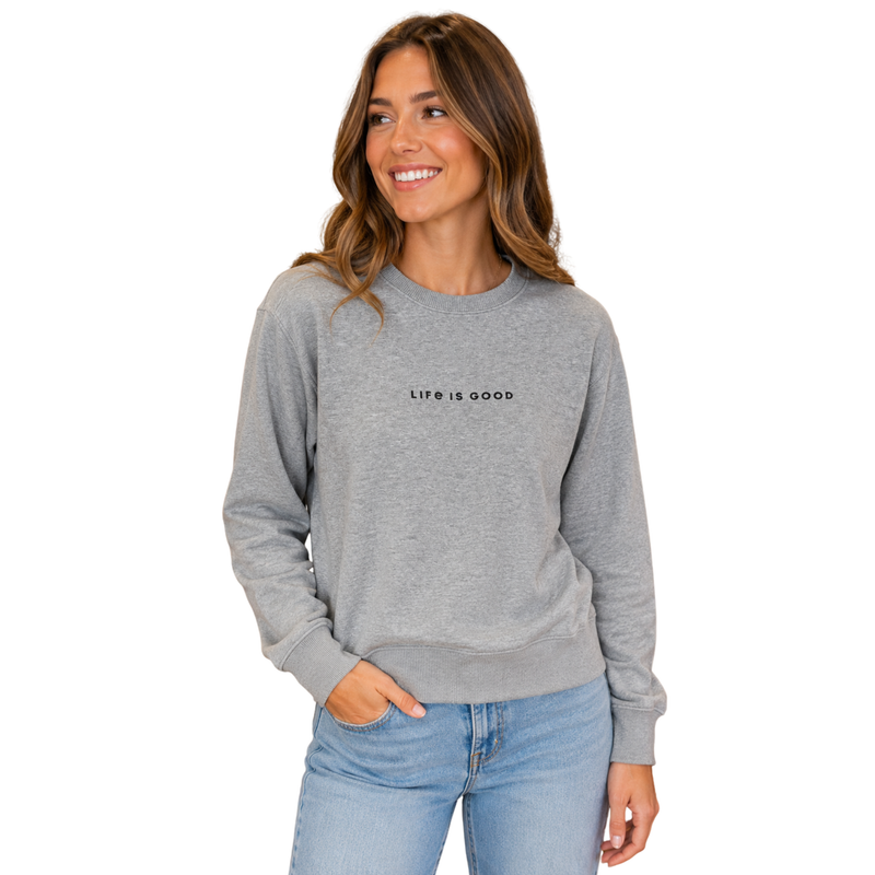 Life Is Good Women's Good Vibes Crew Sweatshirt - Heather Gray