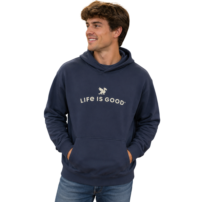 Life Is Good Men's Good Vibes Hoodie - Inkwell Blue