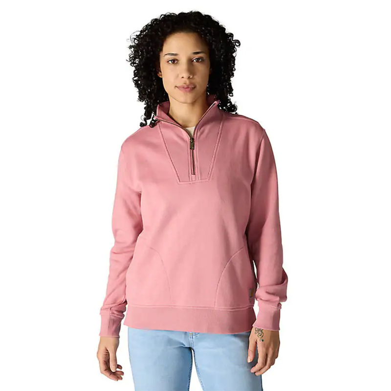 Carhartt Women's Tencel Fabric 1/2 Zip Sweatshirt - Rose Tint