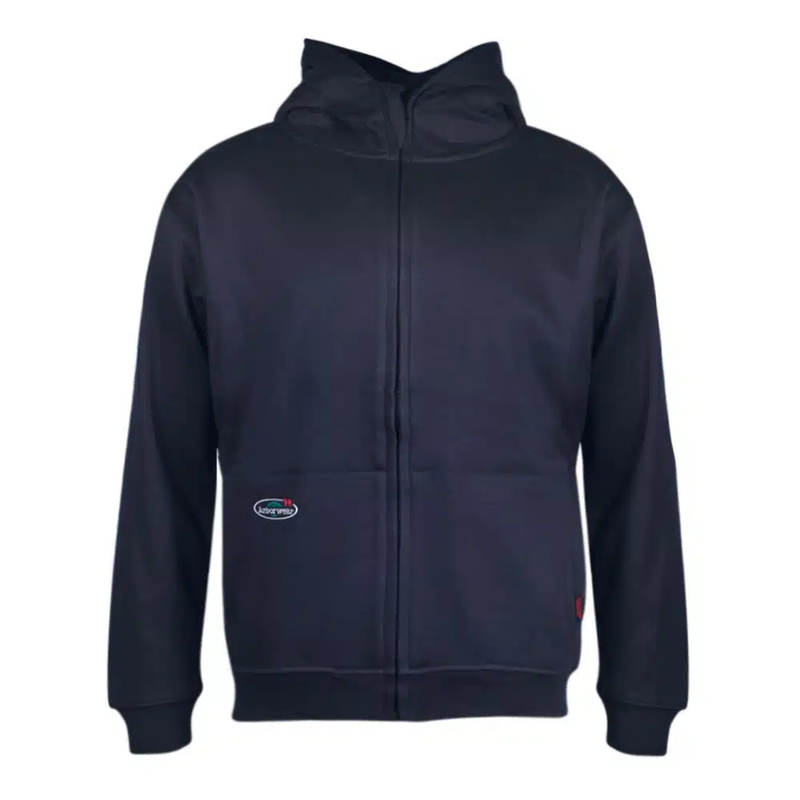 Arborwear Men's Double Thick Hooded Full Zip Flame Resistant Sweatshirt - Navy