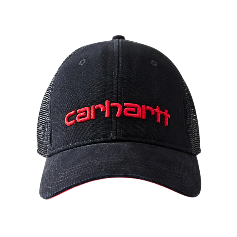 Carhartt Canvas Mesh Cap - Black/Crab Apple