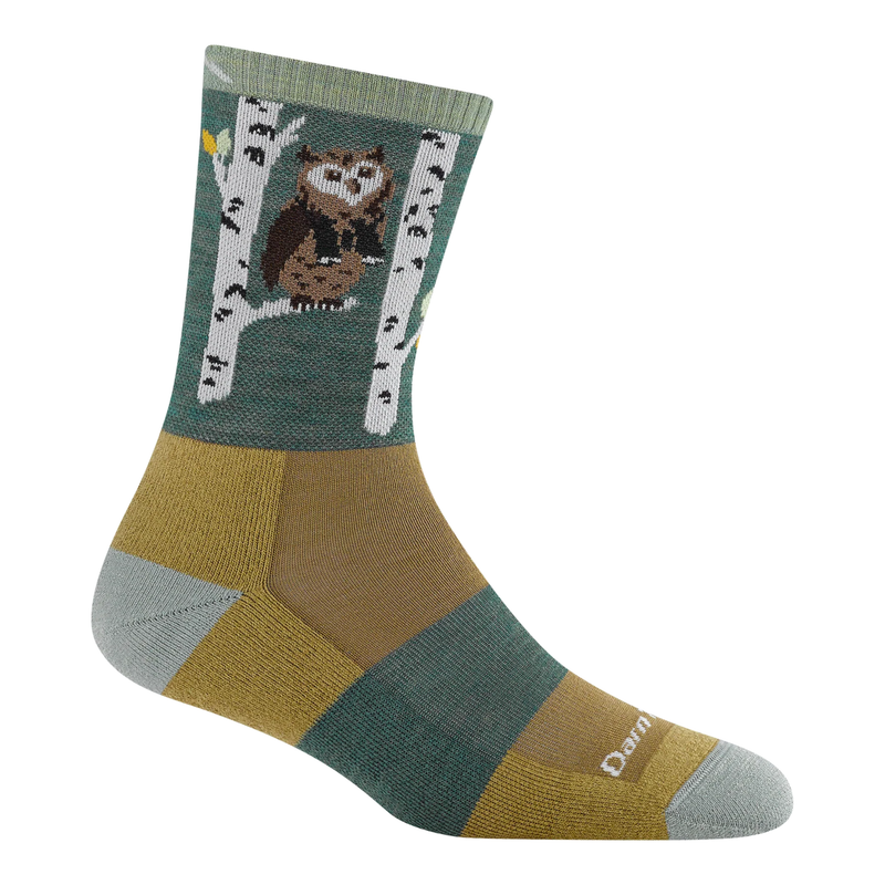 Darn Tough Vermont Women's Critter Club Lightweight Hiking Sock - Owl Green