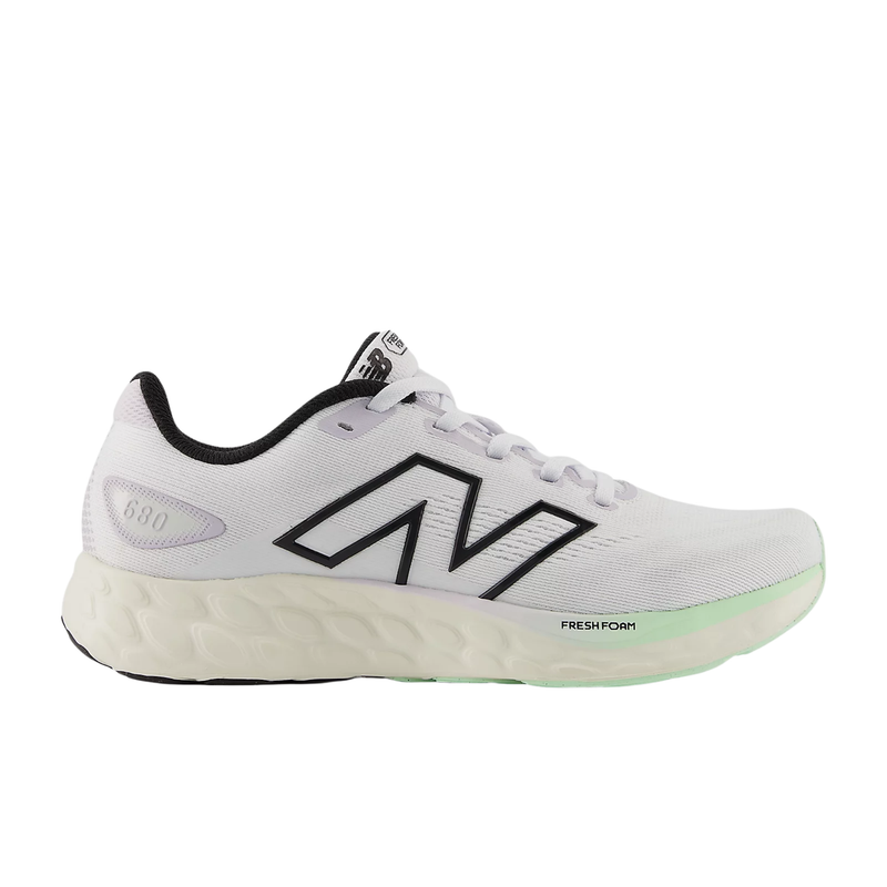 New Balance Women's Fresh Foam 680 v8 Running Shoes - White With Grey Matter And Taro