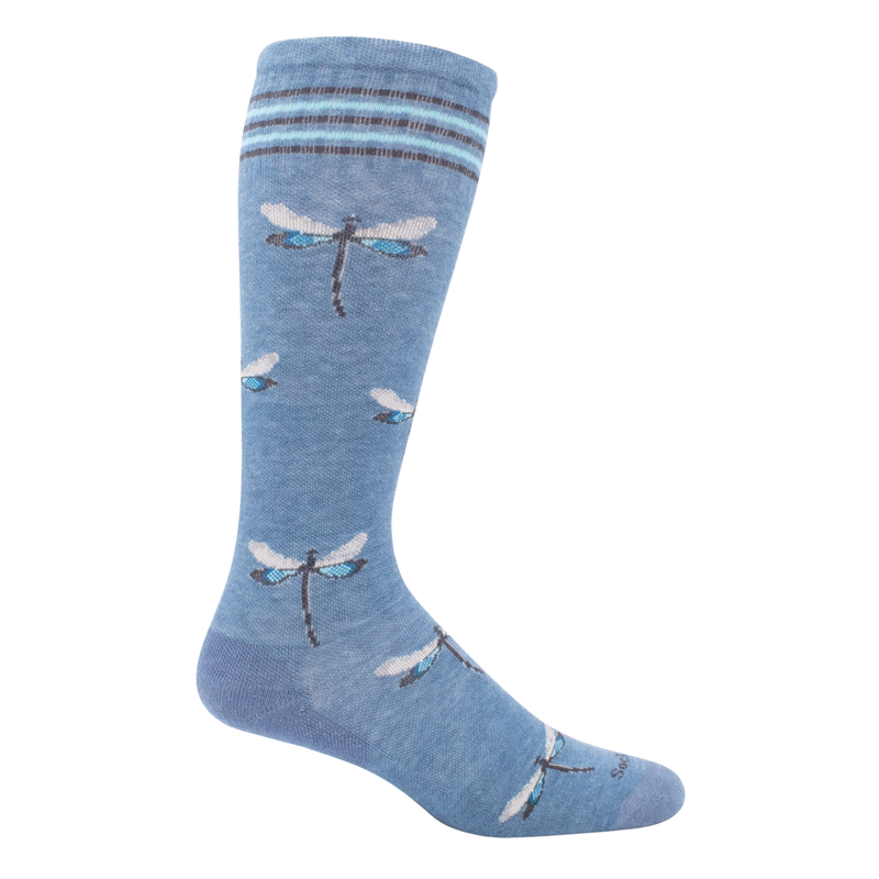 SockWell Women's Lifestyle Compression Dragonfly Socks - Bluestone Shimmer