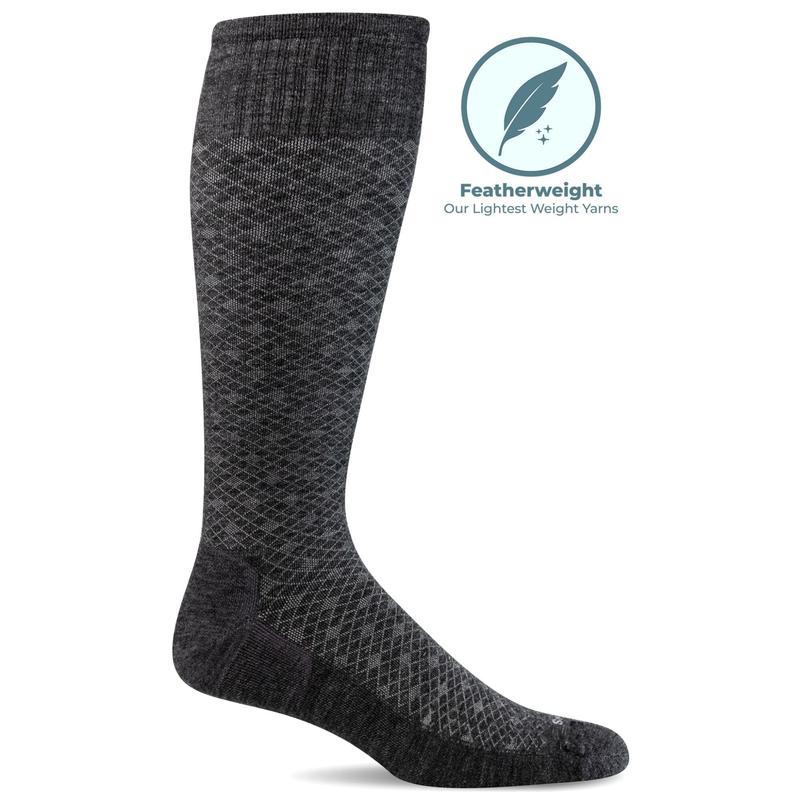 SockWell Men's Lifestyle Compression Featherweight Socks - Charcoal
