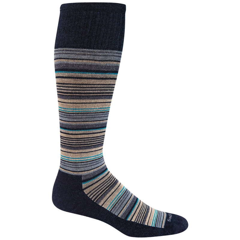 SockWell Men's Lifestyle Compression Sunset Stripe Socks - Navy