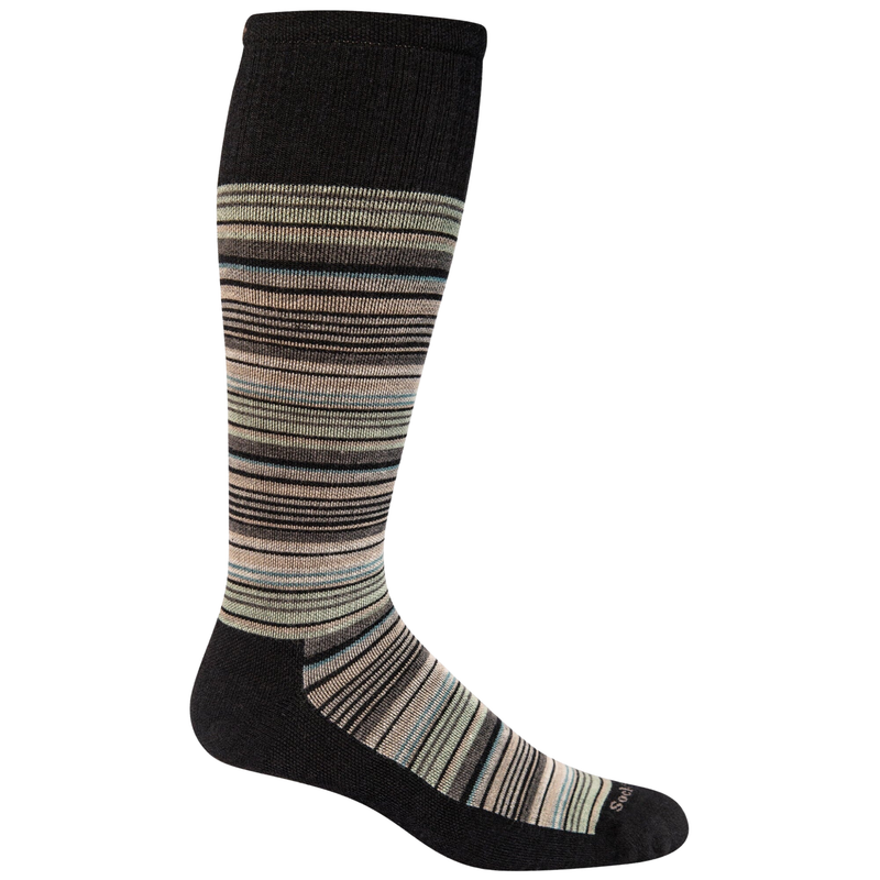 SockWell Men's Lifestyle Compression Sunset Stripe Socks - Black