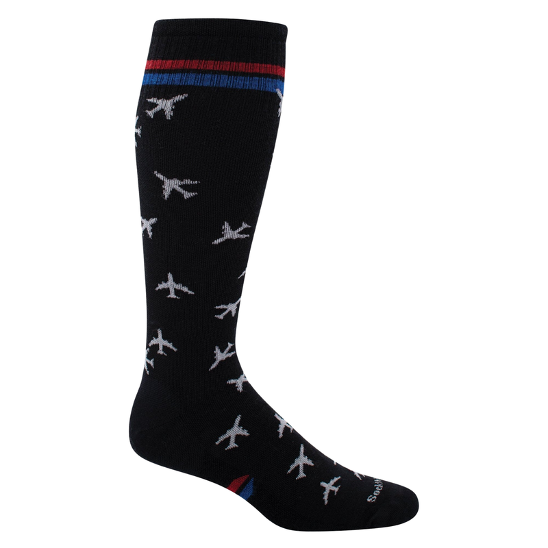 SockWell Men's Lifestyle Compression In Flight Socks - Black