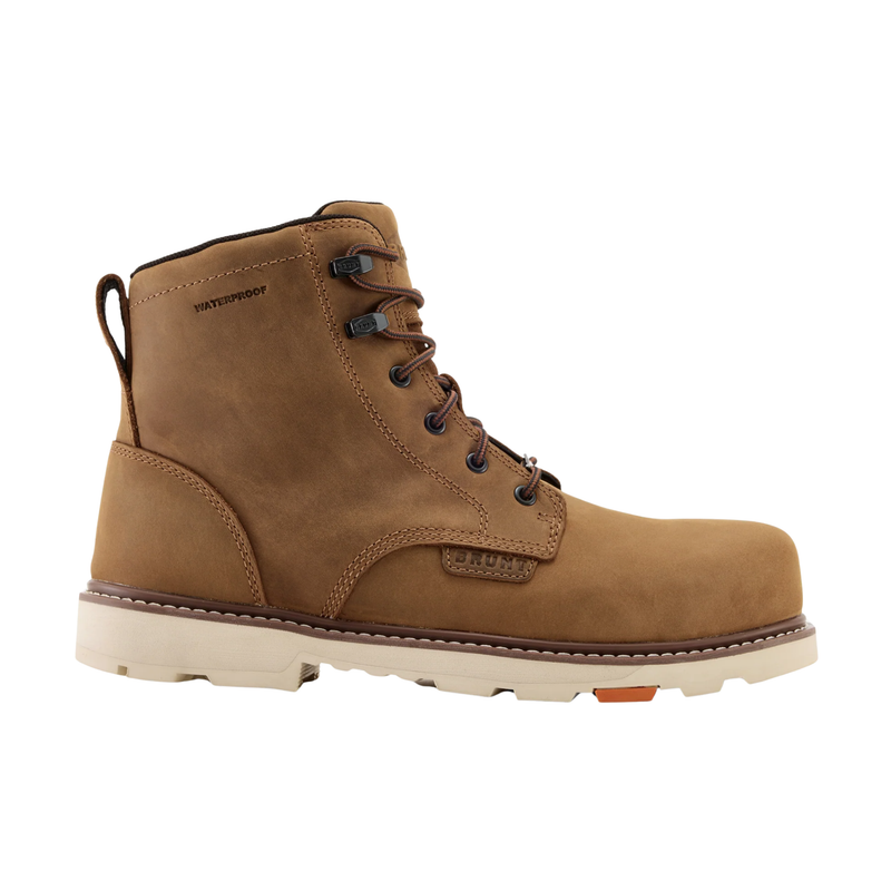 Brunt Men's Sullivan 6 Inch Waterproof Soft Toe Work Boots - Brown