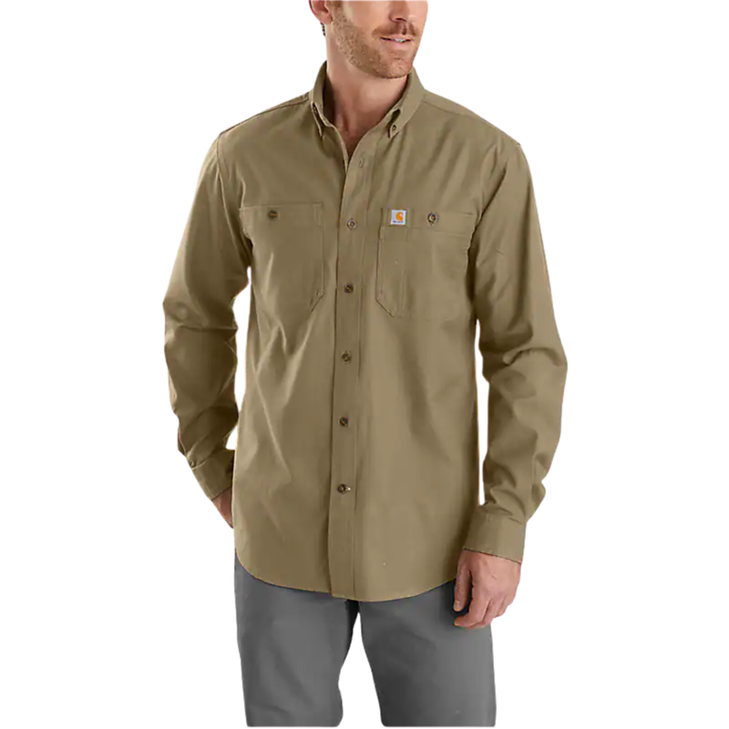 Carhartt Men's Windham Relaxed Fit Long Sleeve Shirt - Dark Khaki