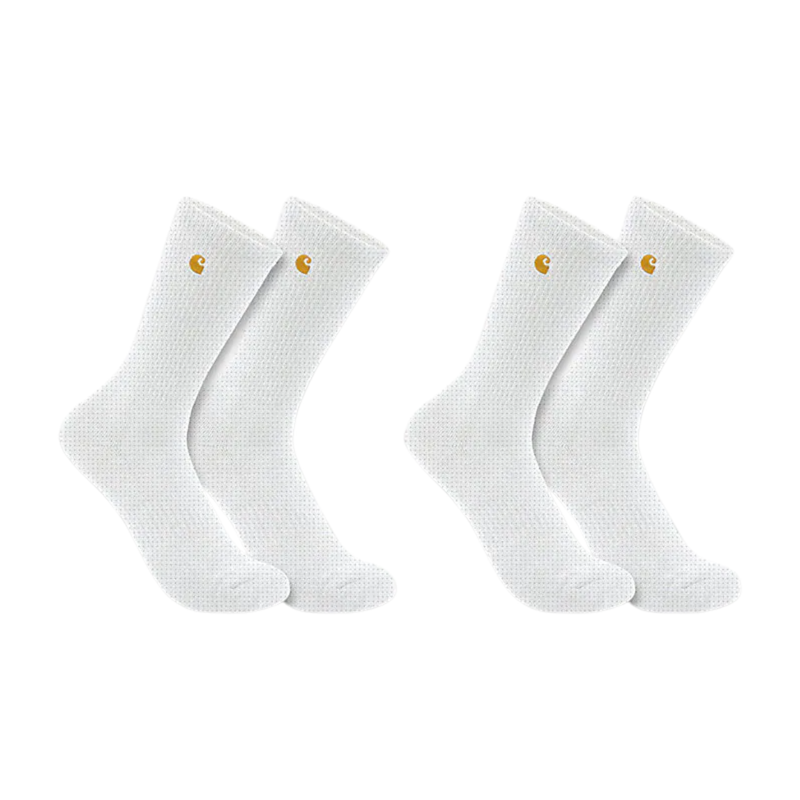 Carhartt Men's Force Midweight Crew 2 Pack Socks - White
