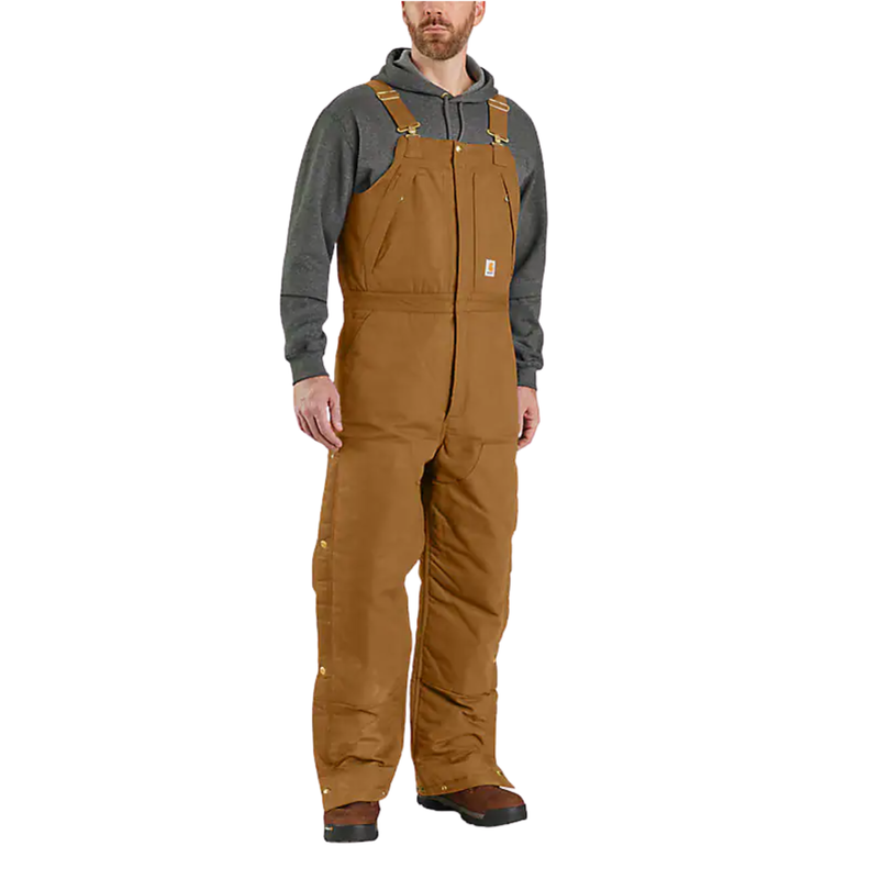 Carhartt Men's Loose Fit Firm Duck Insulated Biberall - Carhartt Brown