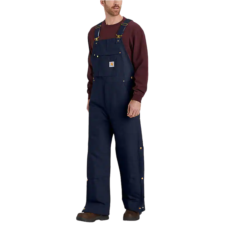 Carhartt Men's Firm Duck Insulated Bib Overall - Dark Navy