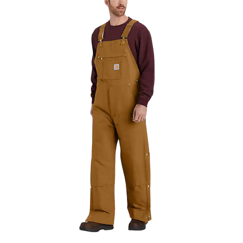 Carhartt Men's Firm Duck Insulated Bib Overall - Carhartt Brown