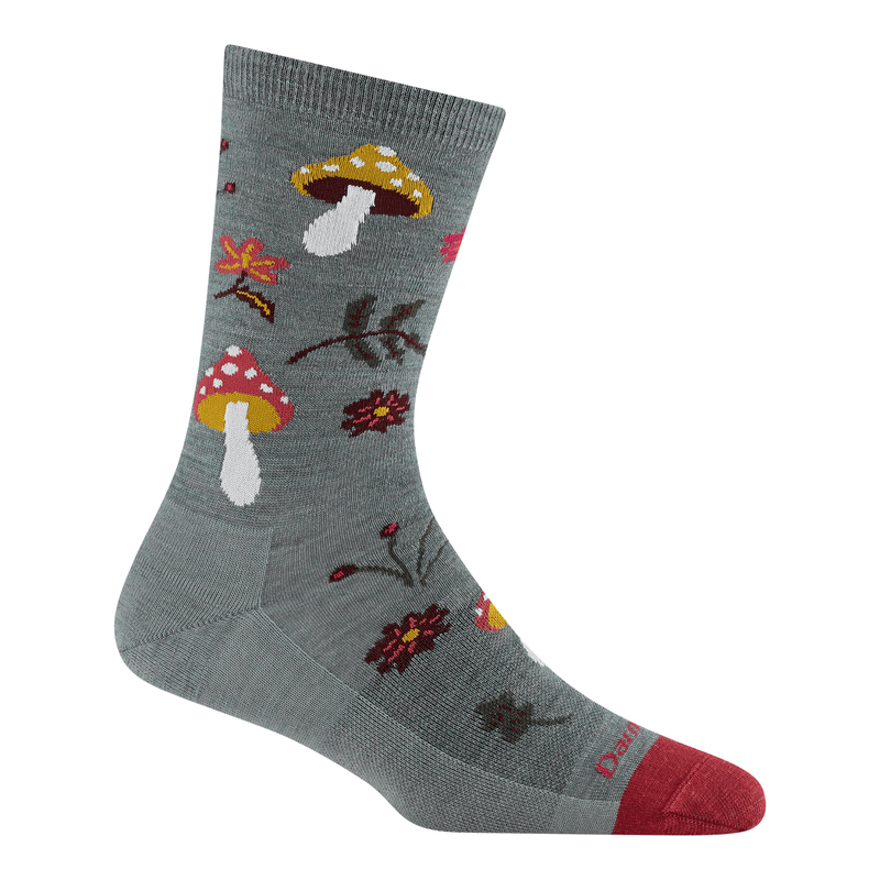 Darn Tough Vermont Women's Shroom Bloom Crew Lightweight Lifestyle Socks - Seafoam