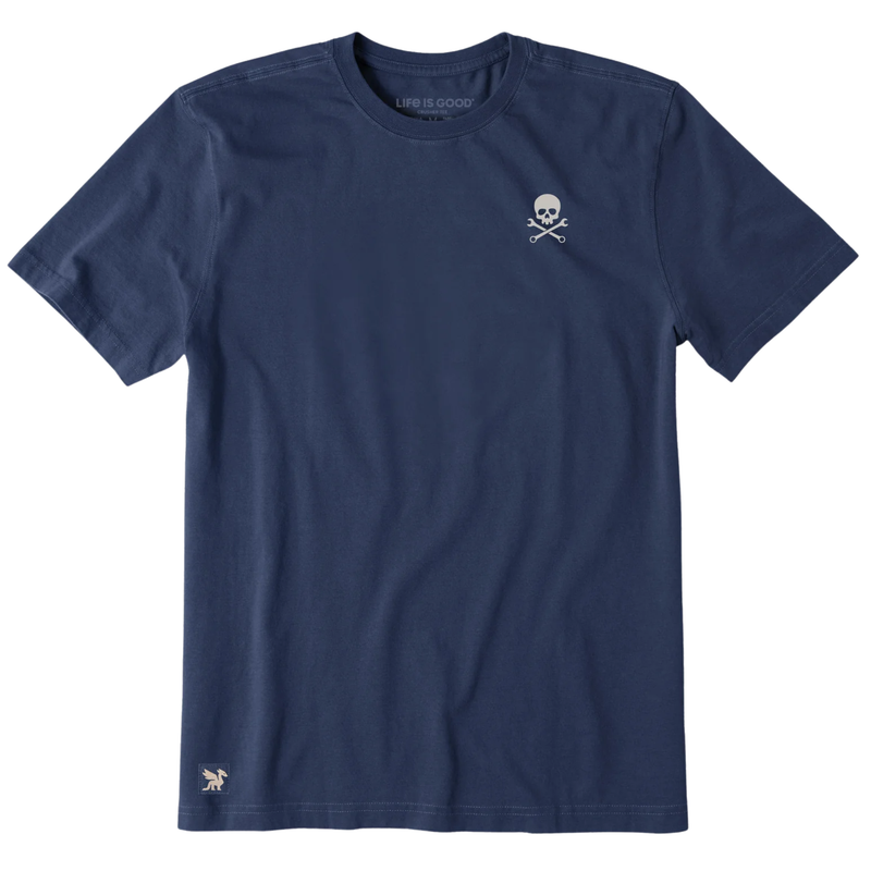 Life Is Good Men's Skull Wrench Short Sleeve Crusher Tee - Darkest Blue