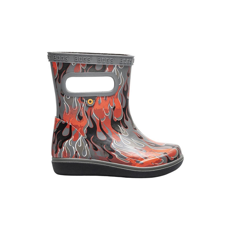 Bogs Toddlers' Skipper II Fire Flame Rain Boots - Dark Grey Multi