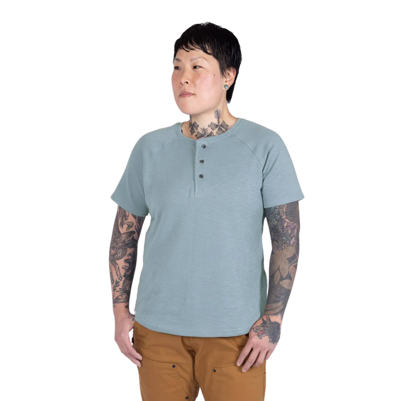 Dovetail Women's Old School Summer Henley Shirt - Shore Blue