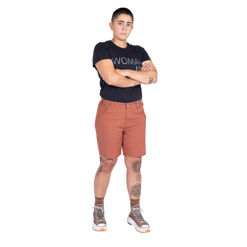 Dovetail Women's Go To Stretch Canvas Work Short - Terracotta