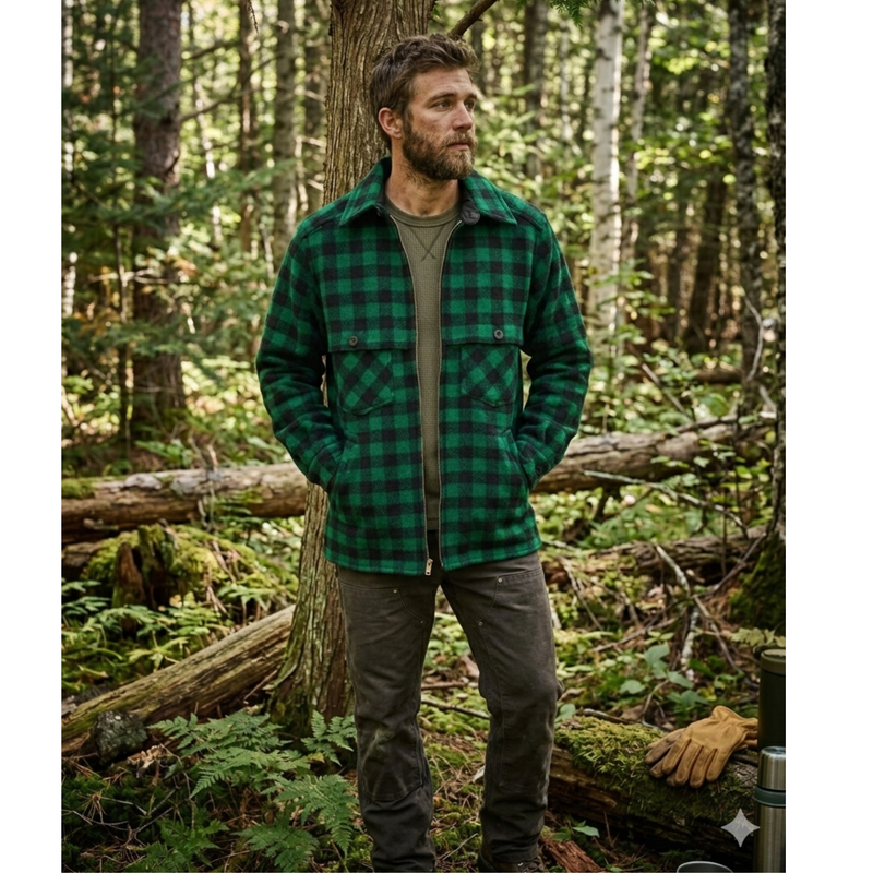 Northern Expedition Men's Lobstermen Jacket - Green/Black Plaid
