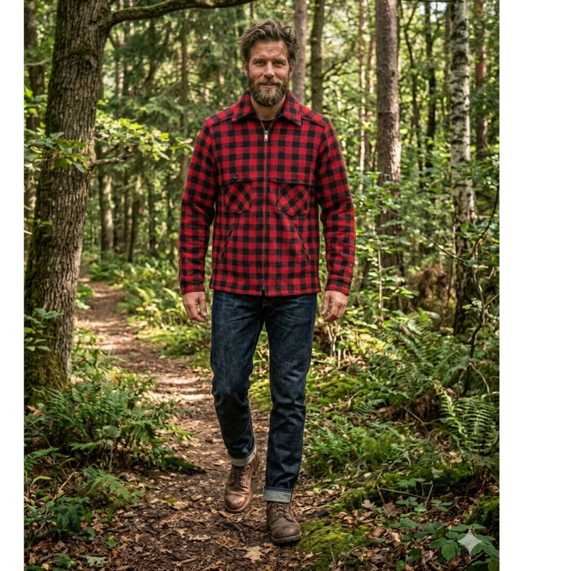 Northern Expedition Men's Lobstermen Jacket - Red/Black Plaid