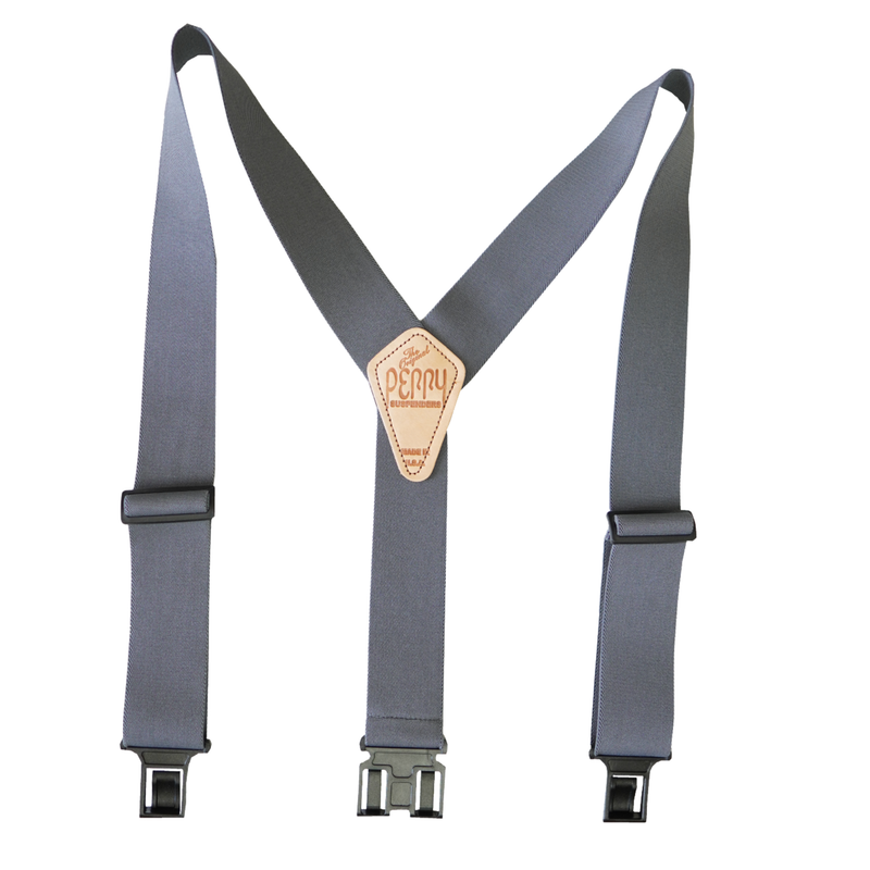 Perry 2 Inch Clip On Suspenders - Grey