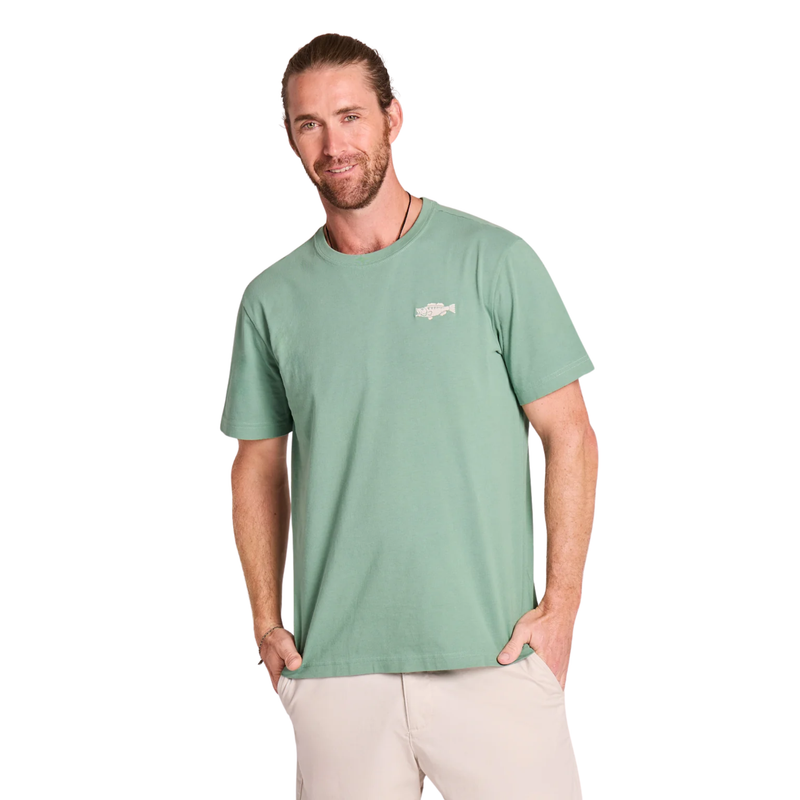 Life Is Good Men's Bass Fish Short Sleeve Crusher Tee - Granite Green