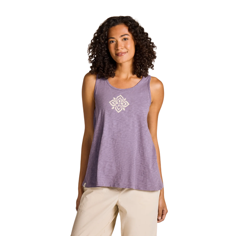 Life Is Good Women's Crafty Flower Slub Easy Fit Tank - Dusk Purple
