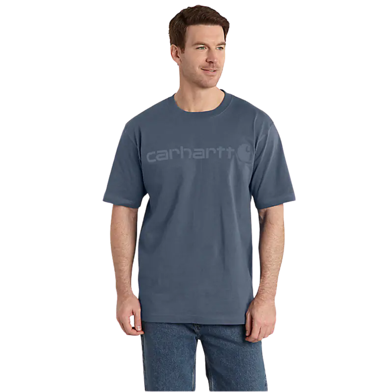 Carhartt Men's Short Sleeve Logo T-Shirt - Bluestone
