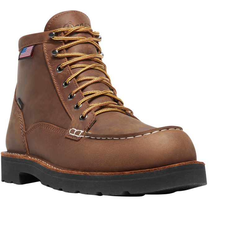 Danner Men's Bull Run GTX Moc Steel Toe 6 Inch Work Boots - Medium Brown