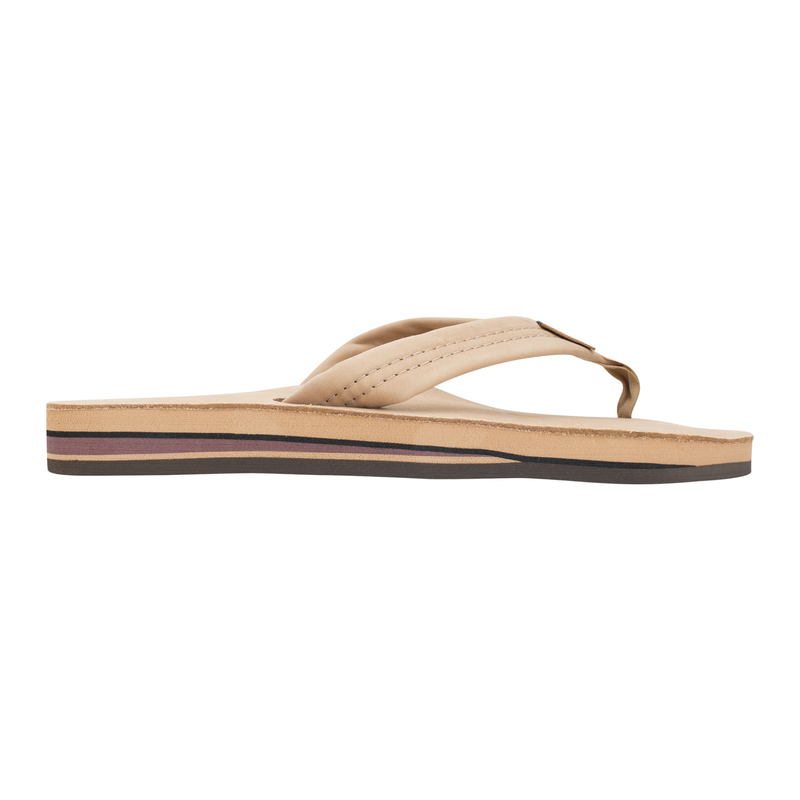 Rainbow Sandals Men's Double Layer Premium Leather With Arch Support Flip Flop - Sierra Brown