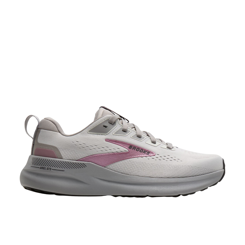 Brooks Women's Ariel GTS 26 Running Shoes - Oyster Mushroom/Alloy/Pink