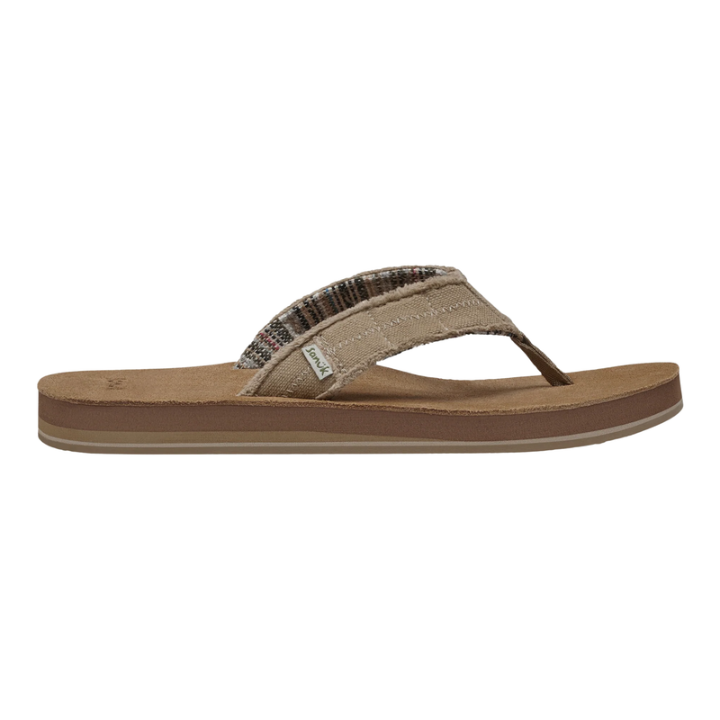 Sanuk Men's Fraid Not St Flip Flops - Natural