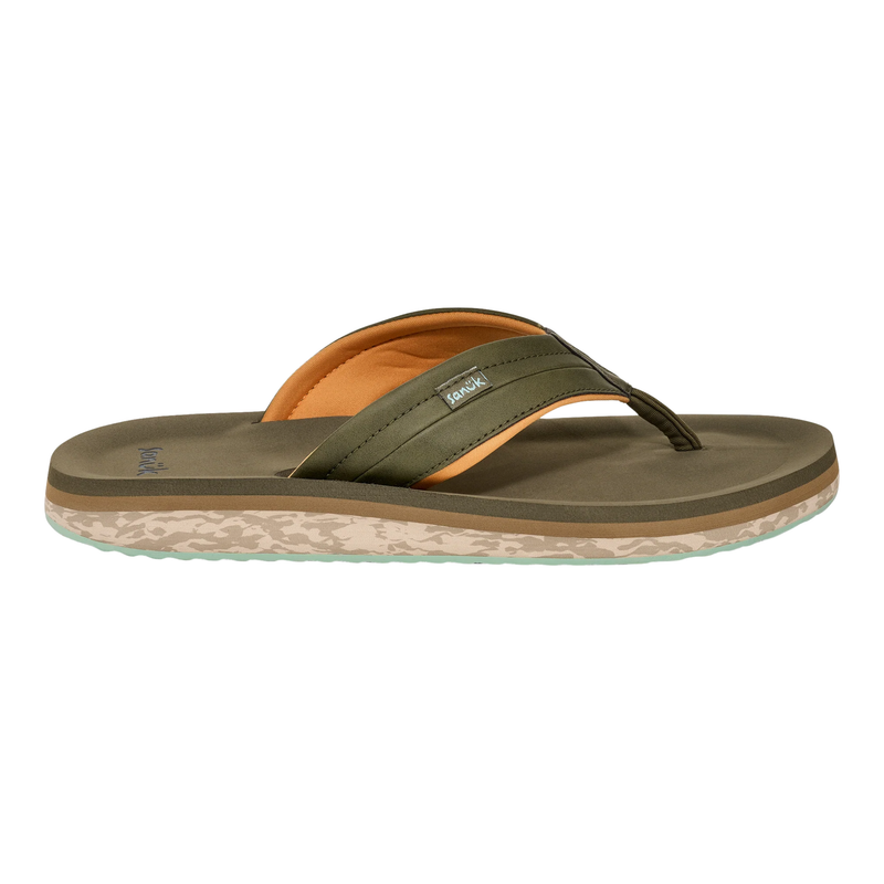Sanuk Men's Tiderush Flip Flops - Olive