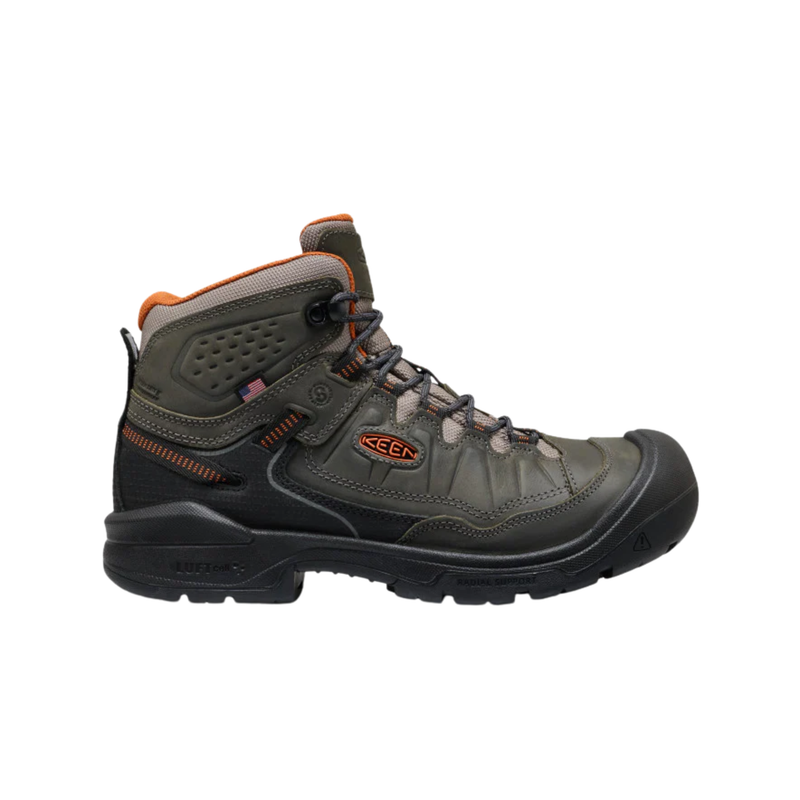 KEEN Utility Men's Targhee IV Mid Waterproof Carbon Toe Work Boots - Magnet/Black