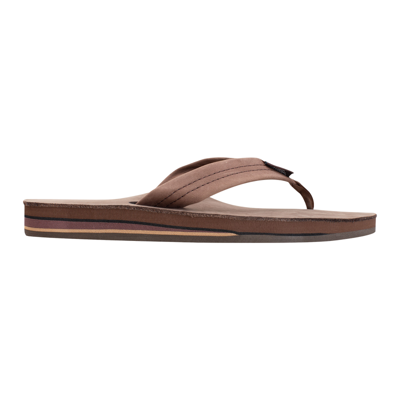 Rainbow Sandals Men's Double Layer Premium Leather With Arch Support Flip Flop - Espresso