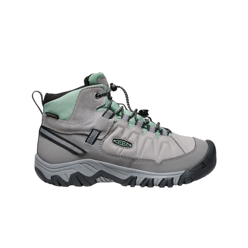 KEEN Big Kids' Targhee IV Waterproof Hiking Boots - Alloy/Granite Green