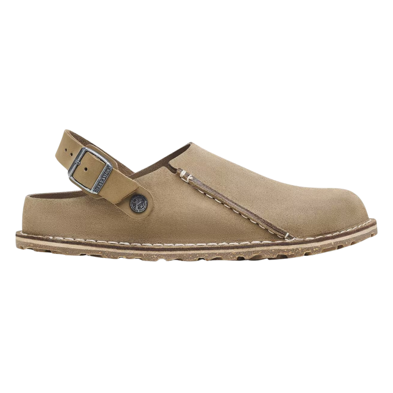 Birkenstock Lutry Premium Suede Clogs - Gray Taupe